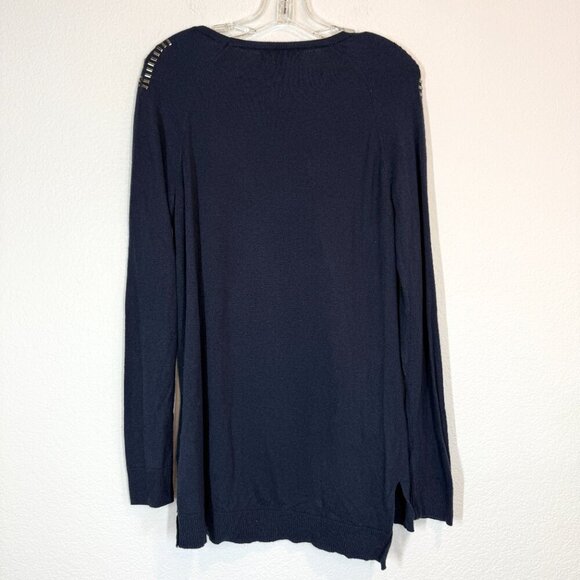 Rock Republic Y2K Crown Graphic Tunic Sweater Blue Medium - Picture 2 of 7